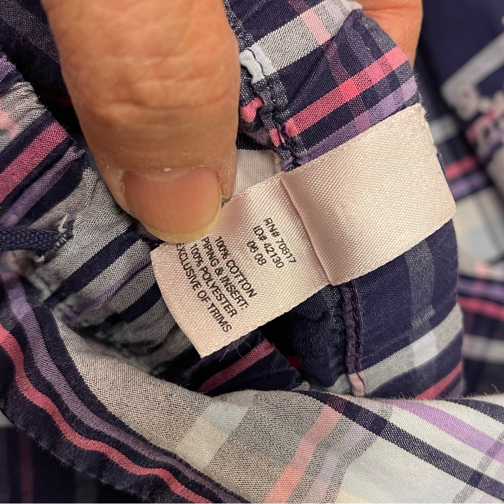 VICTORIA’S SECRET Pink & Navy Blue Plaid Pajama Set Cotton Size Large - Picture 5 of 6
